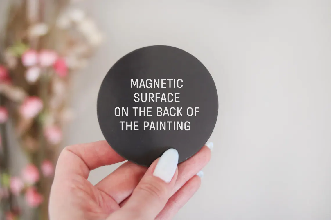 Fluffy Ginger Cat Painting: Miniature Acrylic Art, Fridge Magnet