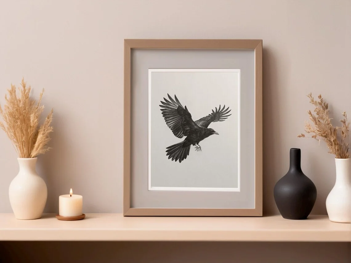 Flight of the Raven – Graphite Drawing
