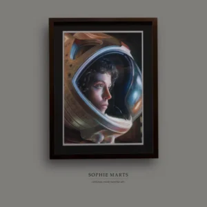 Ellen Ripley Pastel Portrait: Framed Sci-Fi Fan Art Gift