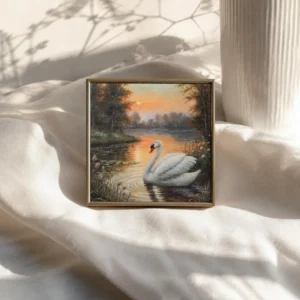 Swan Sunset Mini Painting