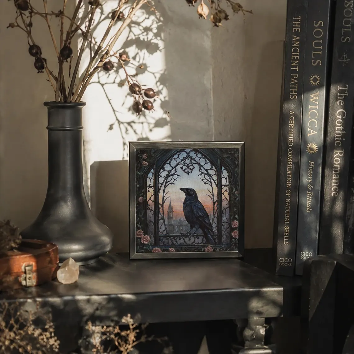 Gothic Raven Mini Painting