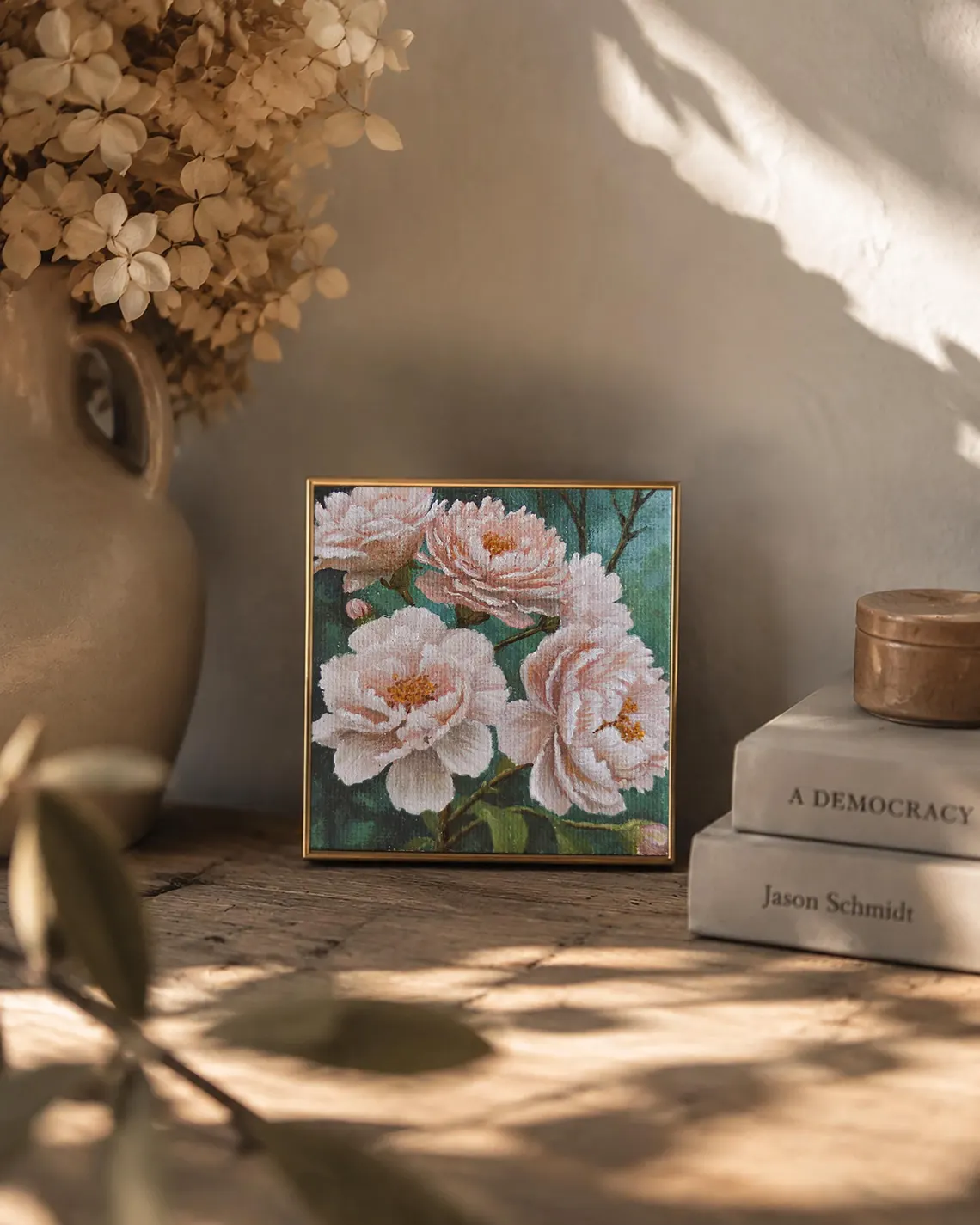 Mini Pink Peony Painting
