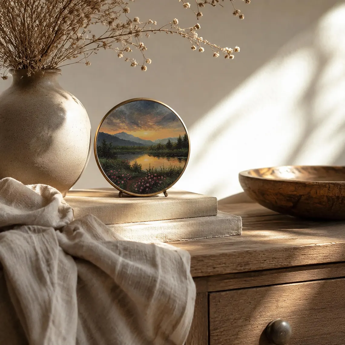 Beautiful Mini Sunset Lake Landscape