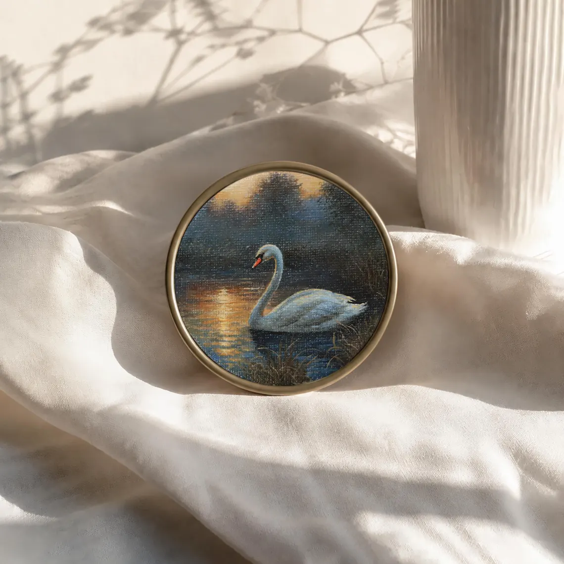 Swan Sunset Mini Painting