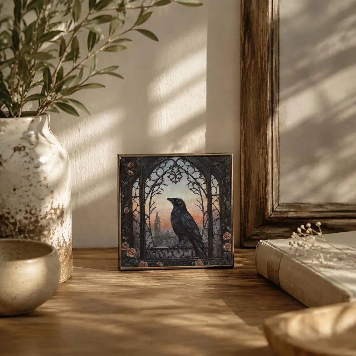 Gothic Raven Mini Painting