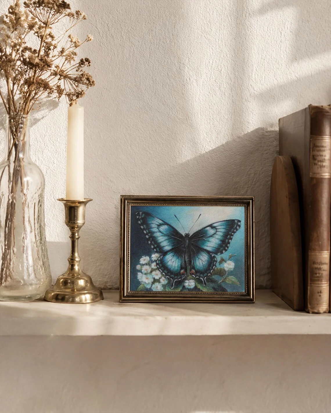 Blue Morpho Butterfly Mini Painting