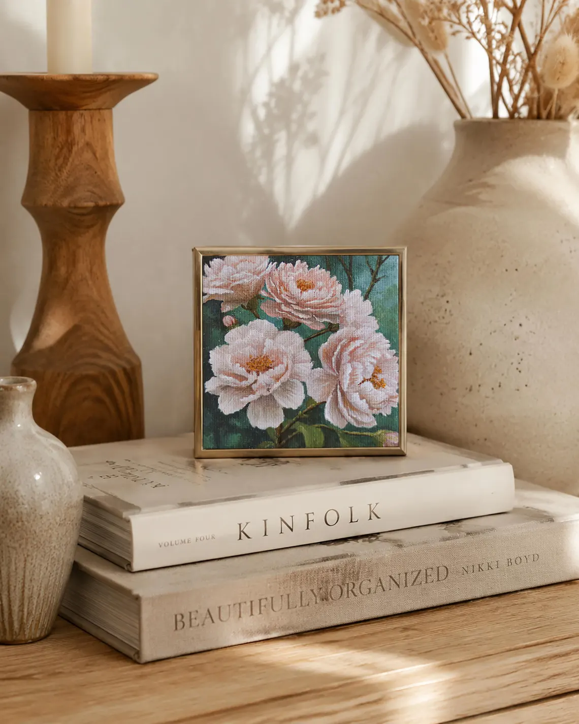 Mini Pink Peony Painting