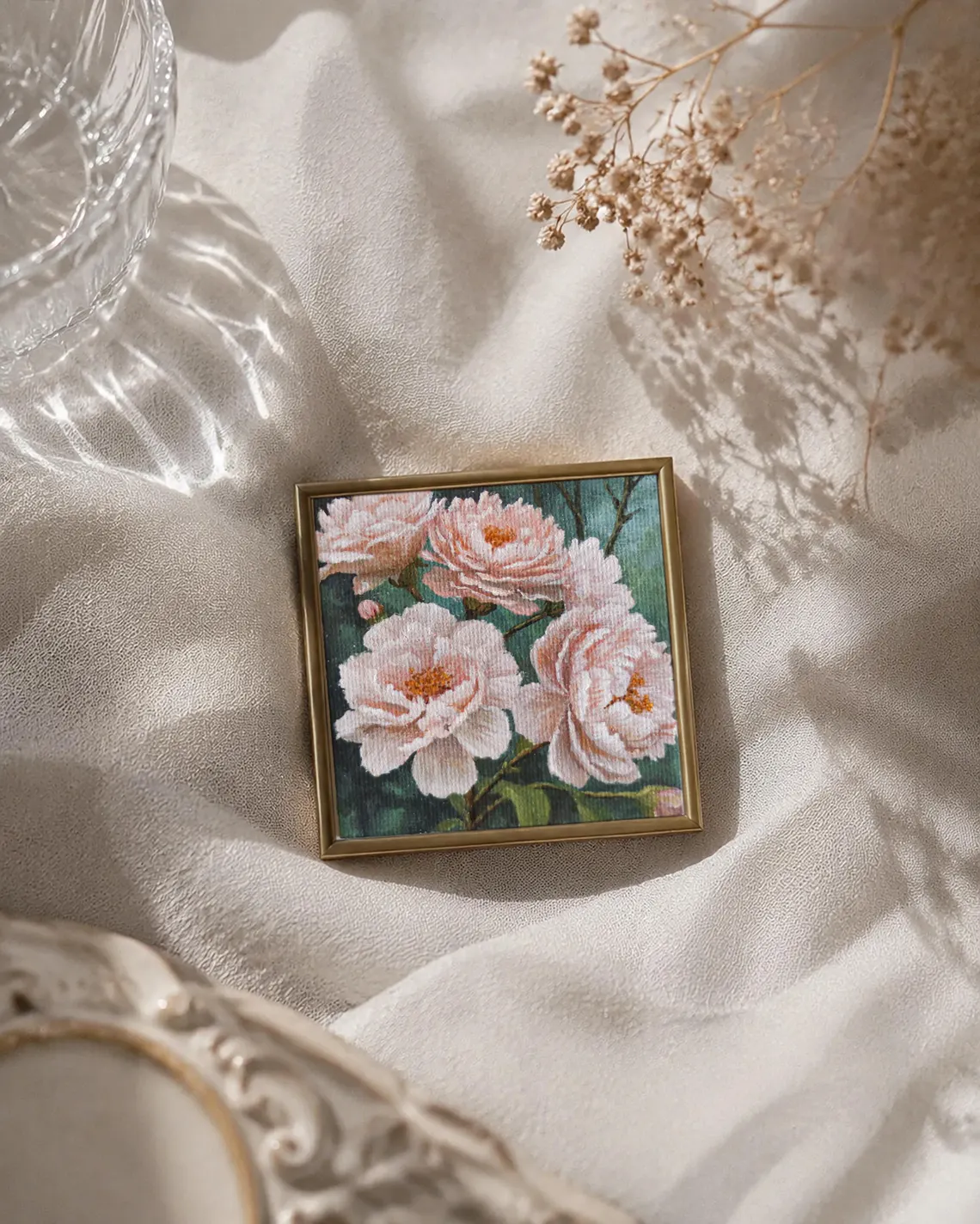 Mini Pink Peony Painting