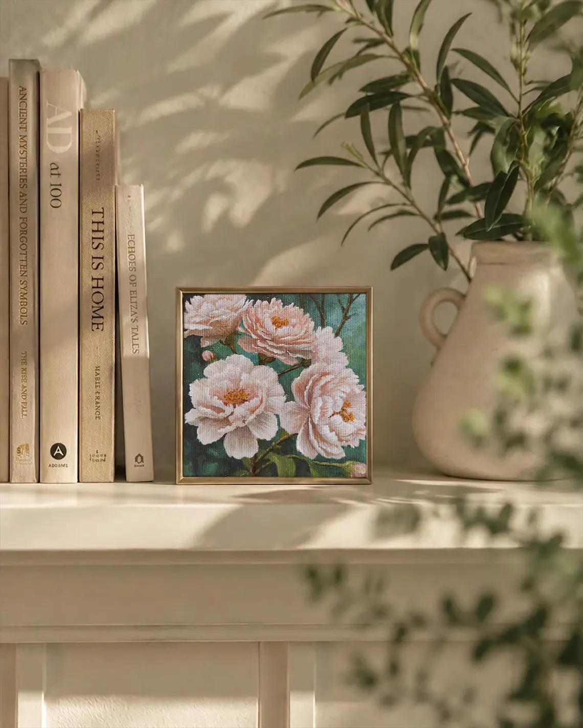 Mini Pink Peony Painting