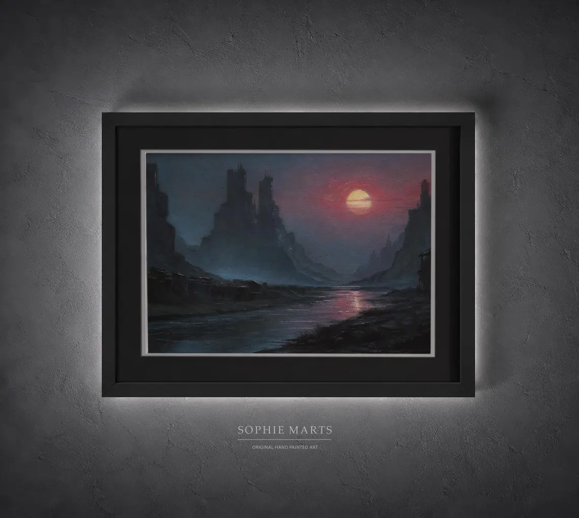 Neon Remnants Pastel Painting