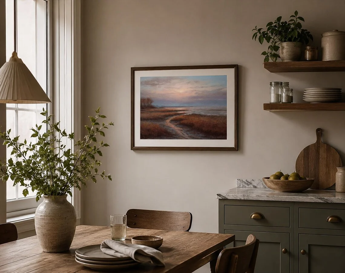 Coastal Marsh Sunset, Framed Wall Art