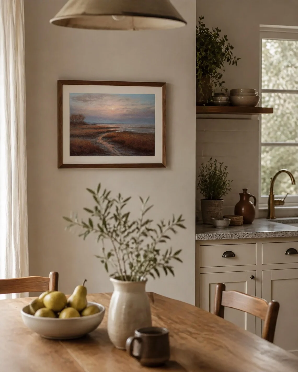 Coastal Marsh Sunset, Framed Wall Art