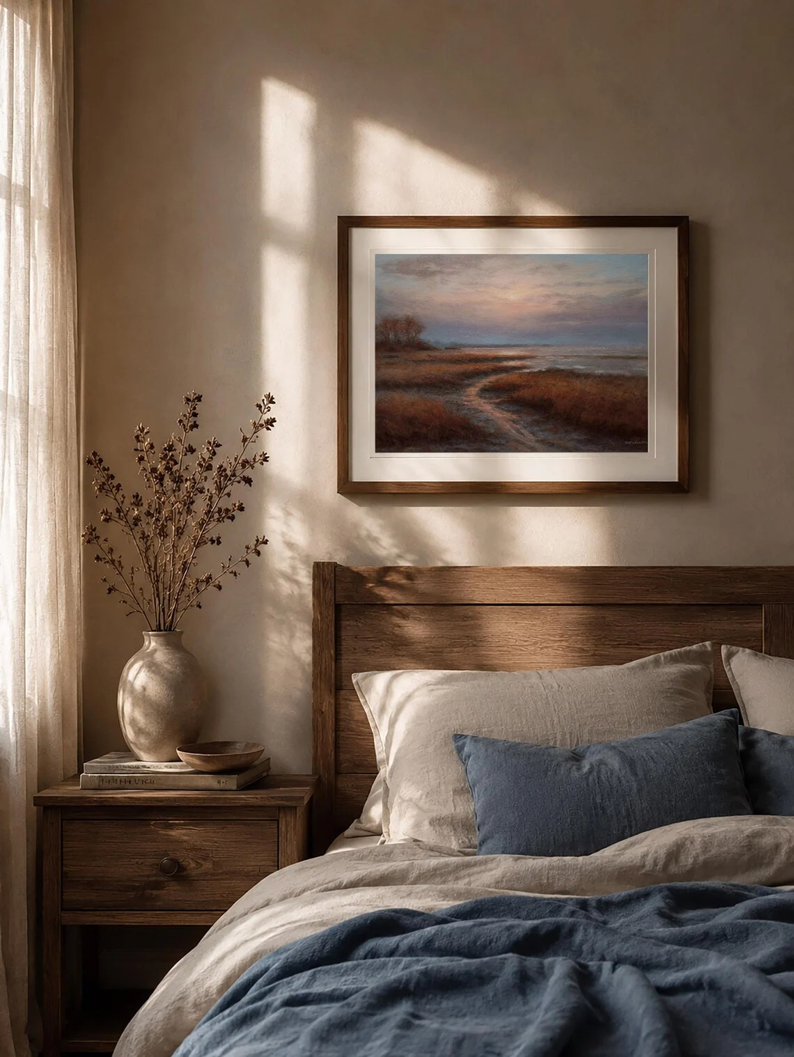 Coastal Marsh Sunset, Framed Wall Art