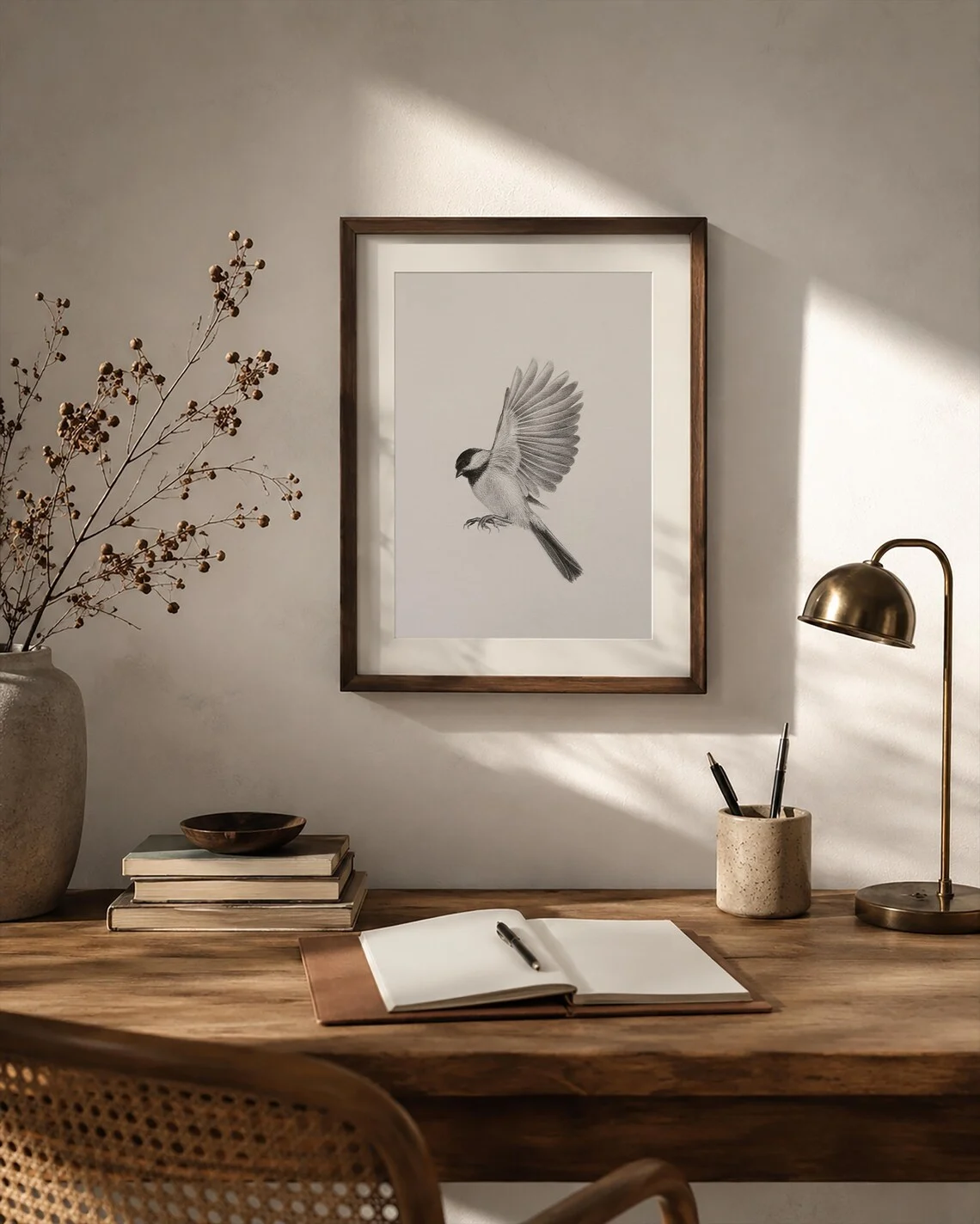 Chickadee Graphite Drawing