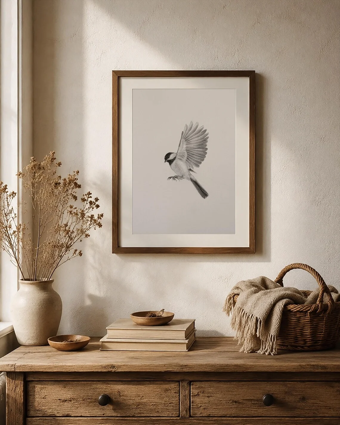 Chickadee Graphite Drawing