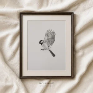 Original Chickadee Graphite Drawing