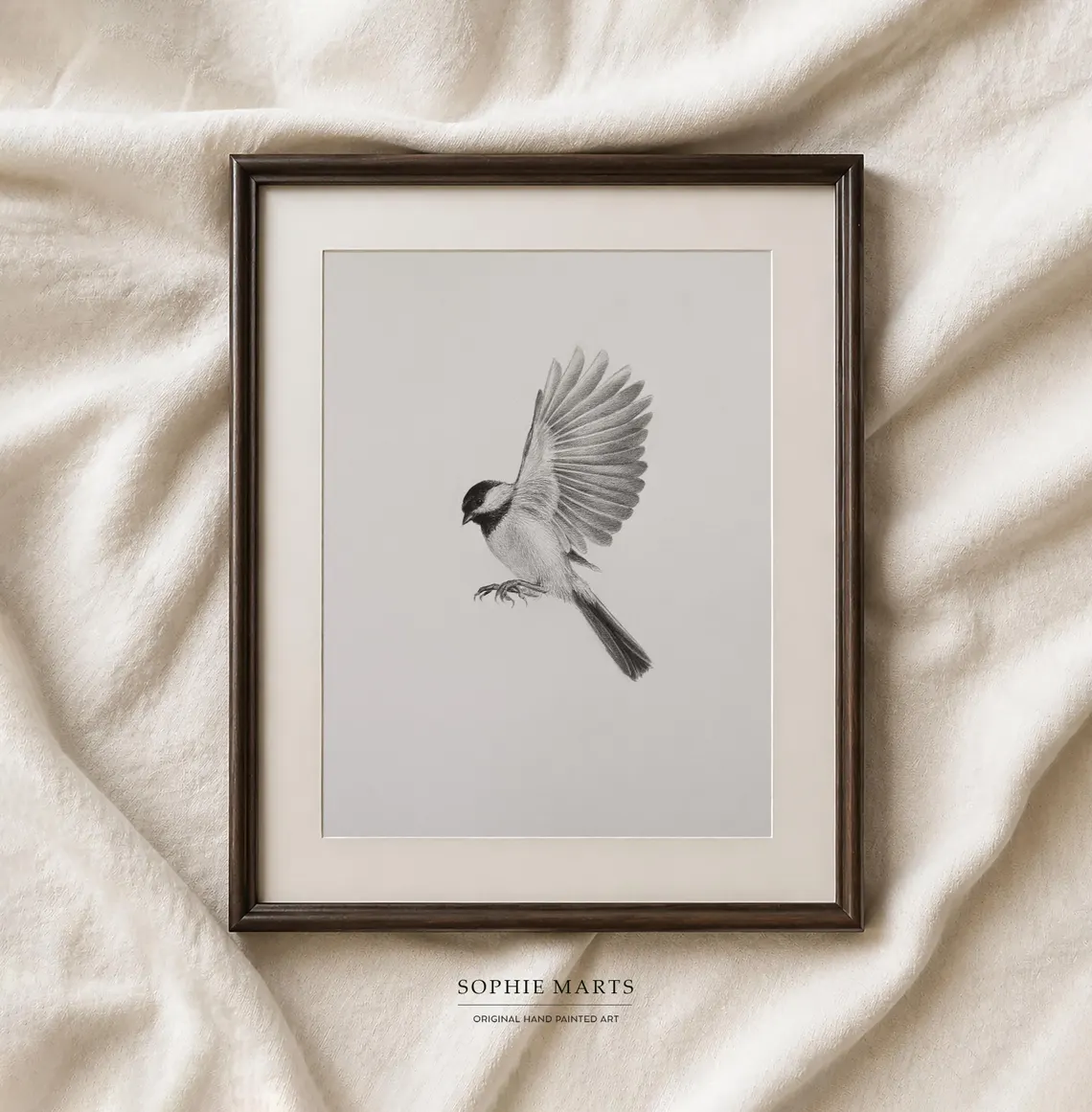 Original Chickadee Graphite Drawing