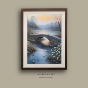 Pastel Landscape with Stone Bridge