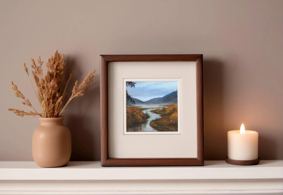 Miniature River Valley Painting