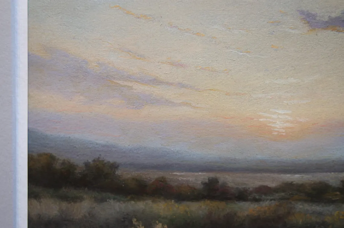 Original Pastel Painting: Sunset River Landscape Art
