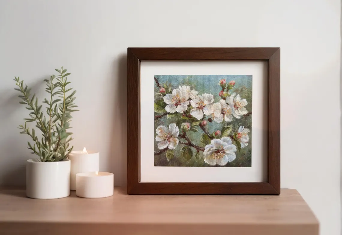 Blossoming Branch – Miniature Acrylic Painting