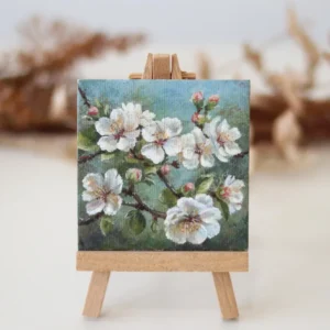 Blossoming Branch – Miniature Acrylic Painting
