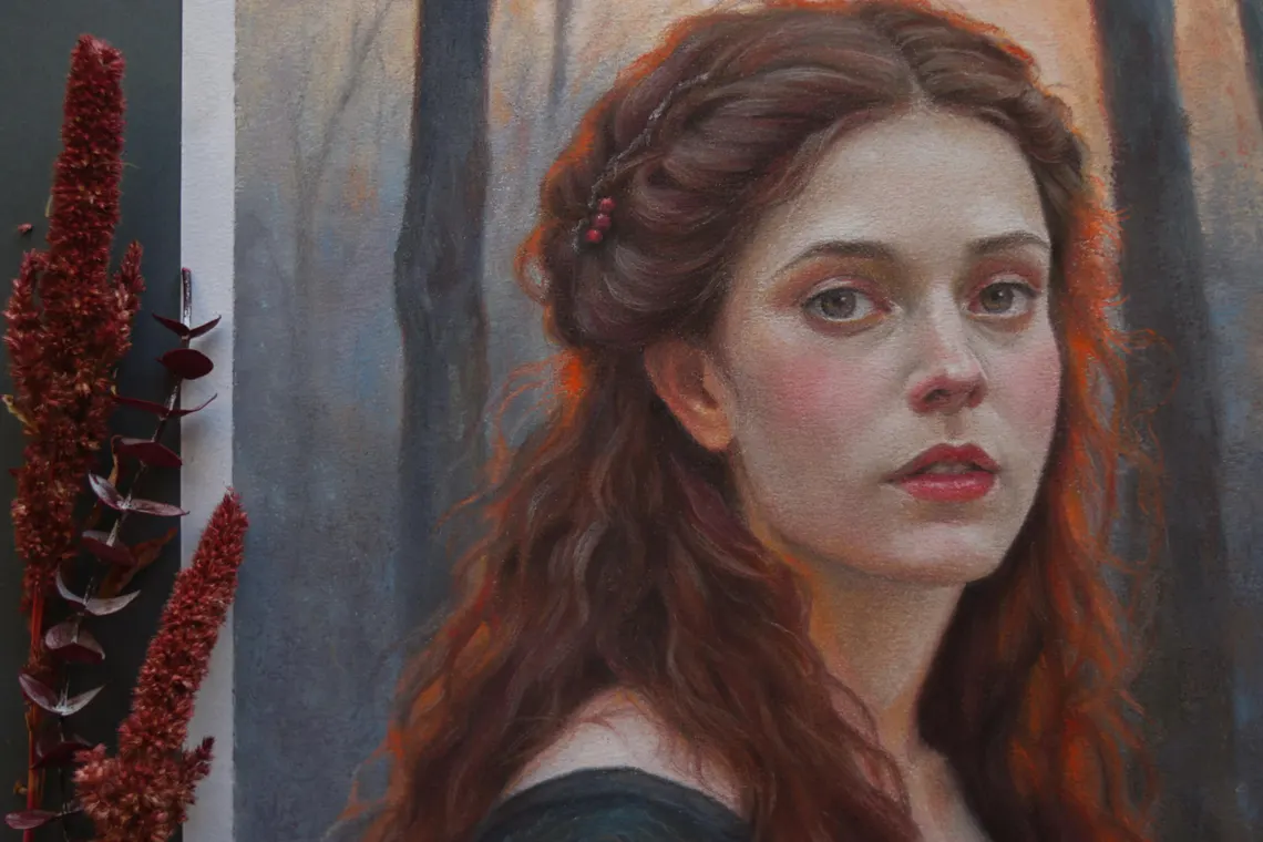 Mystical Redhead Woman Portrait