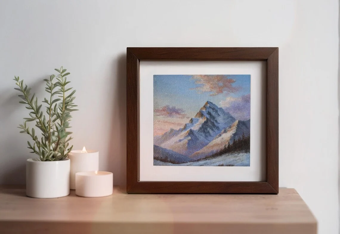 Snowy Mountain – Miniature Acrylic Painting