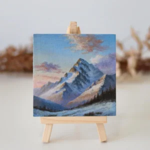 Snowy Mountain – Miniature Acrylic Painting