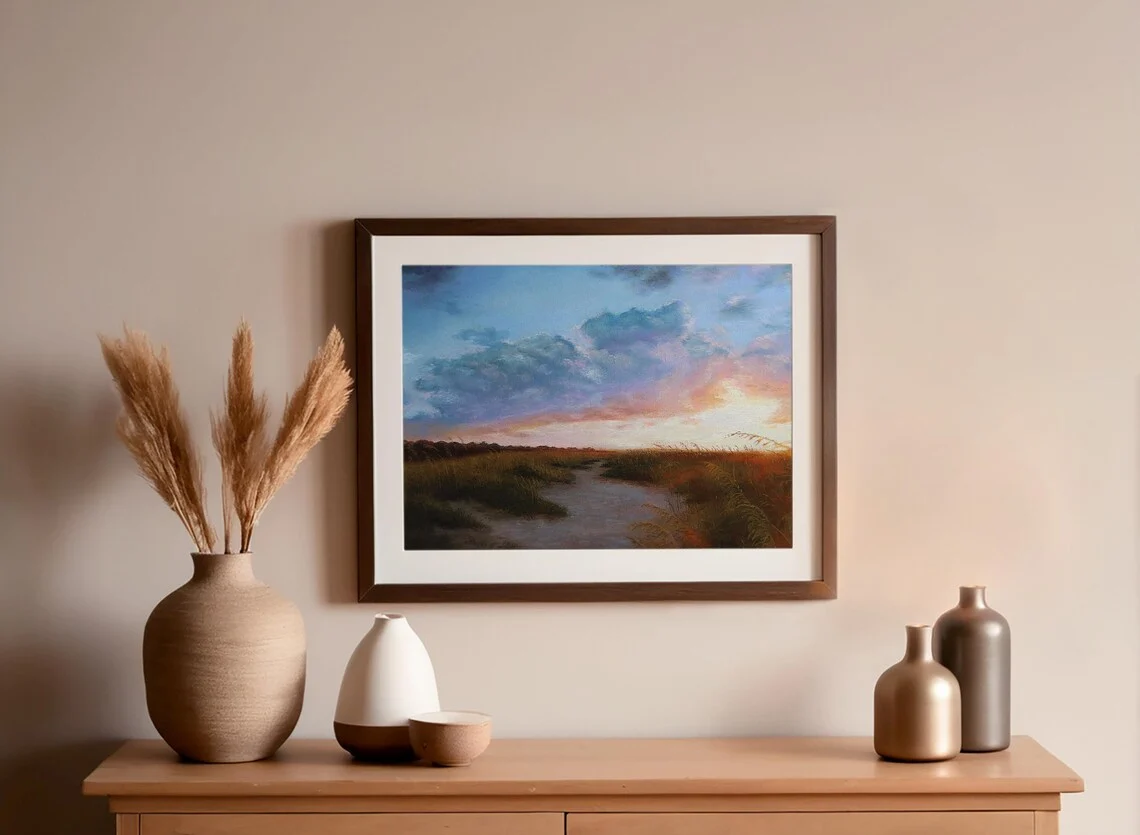 Golden Horizon – Original Pastel Landscape Painting