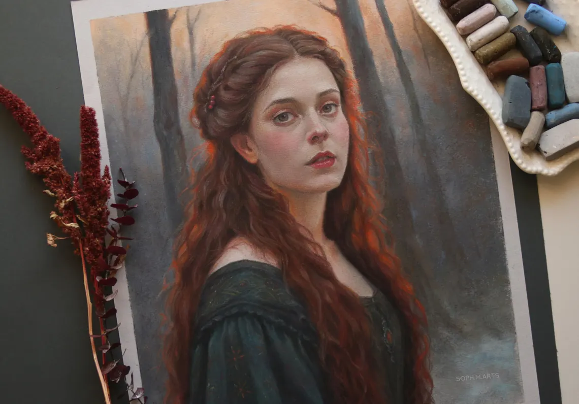 Mystical Redhead Woman Portrait