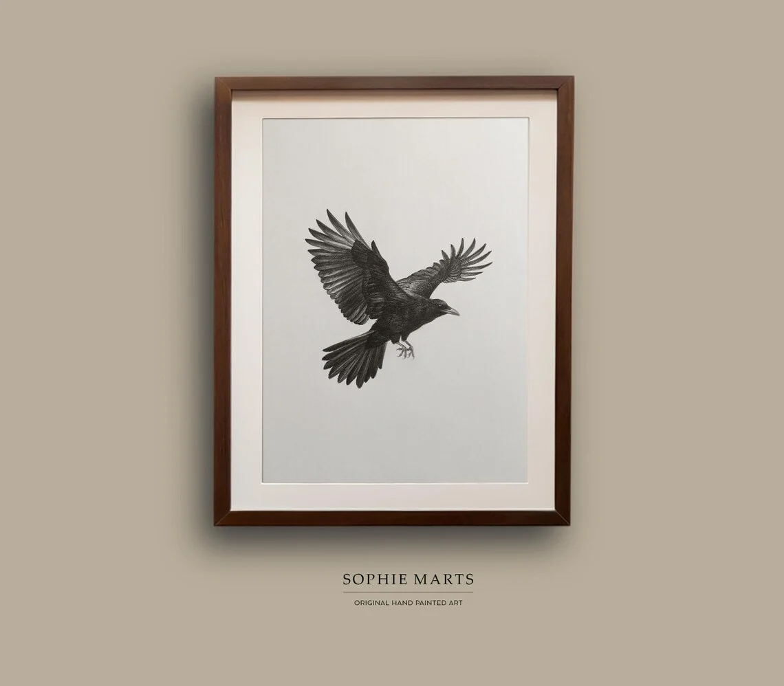Flight of the Raven – Graphite Drawing