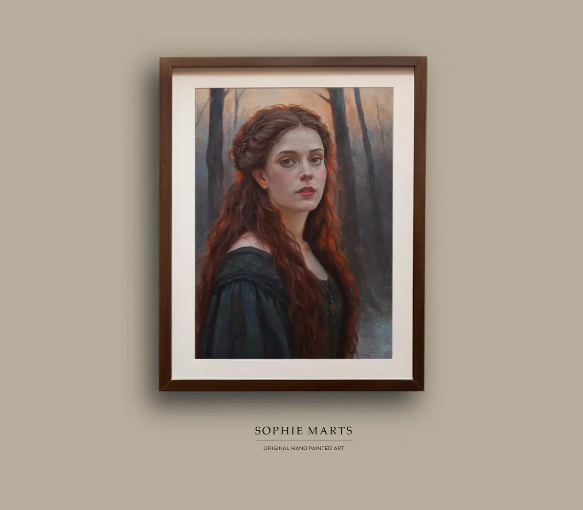 Mystical Redhead Woman Portrait