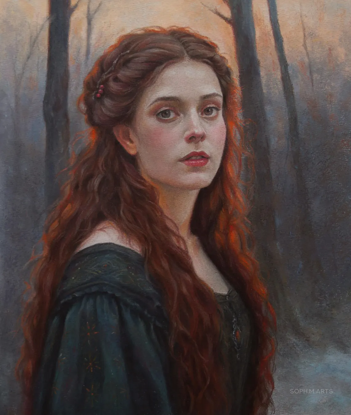 Mystical Redhead Woman Portrait
