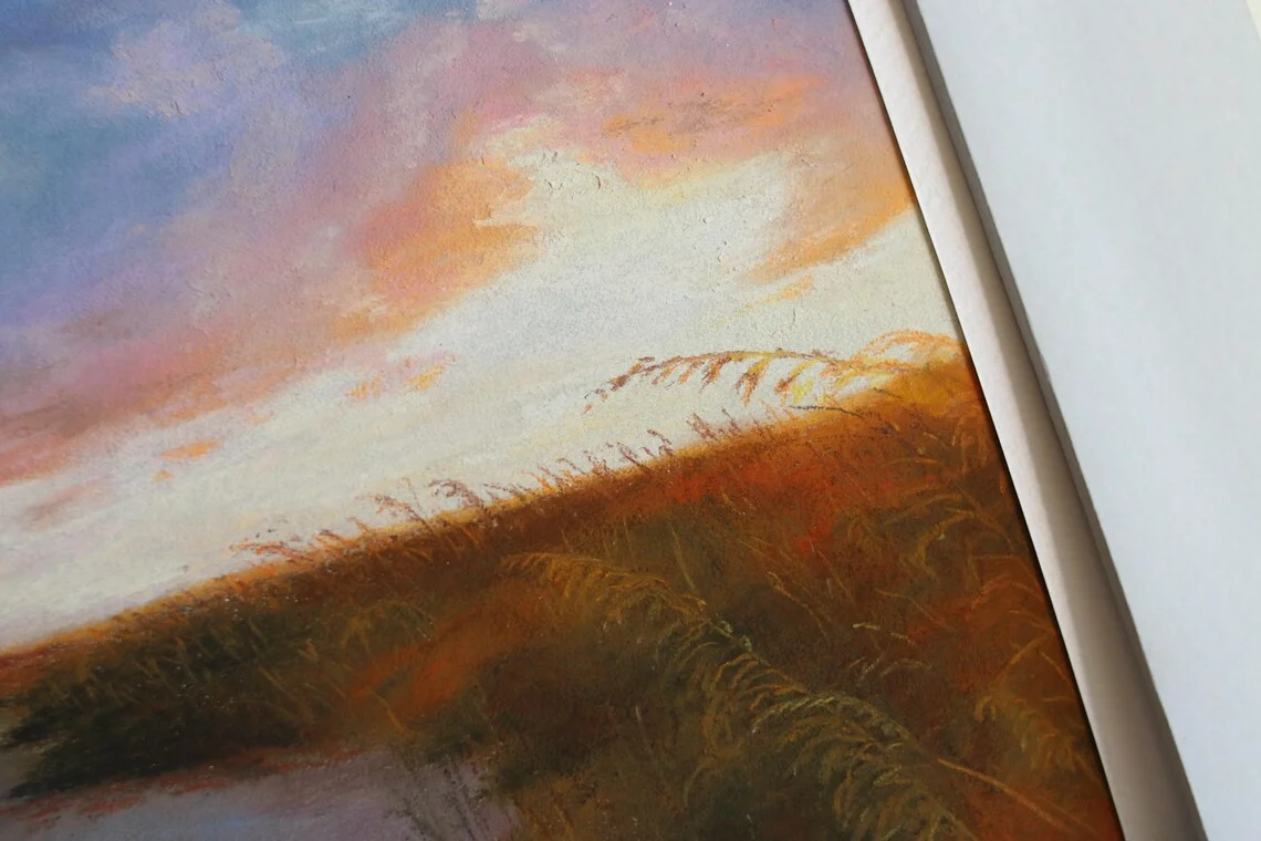 Golden Horizon – Original Pastel Landscape Painting