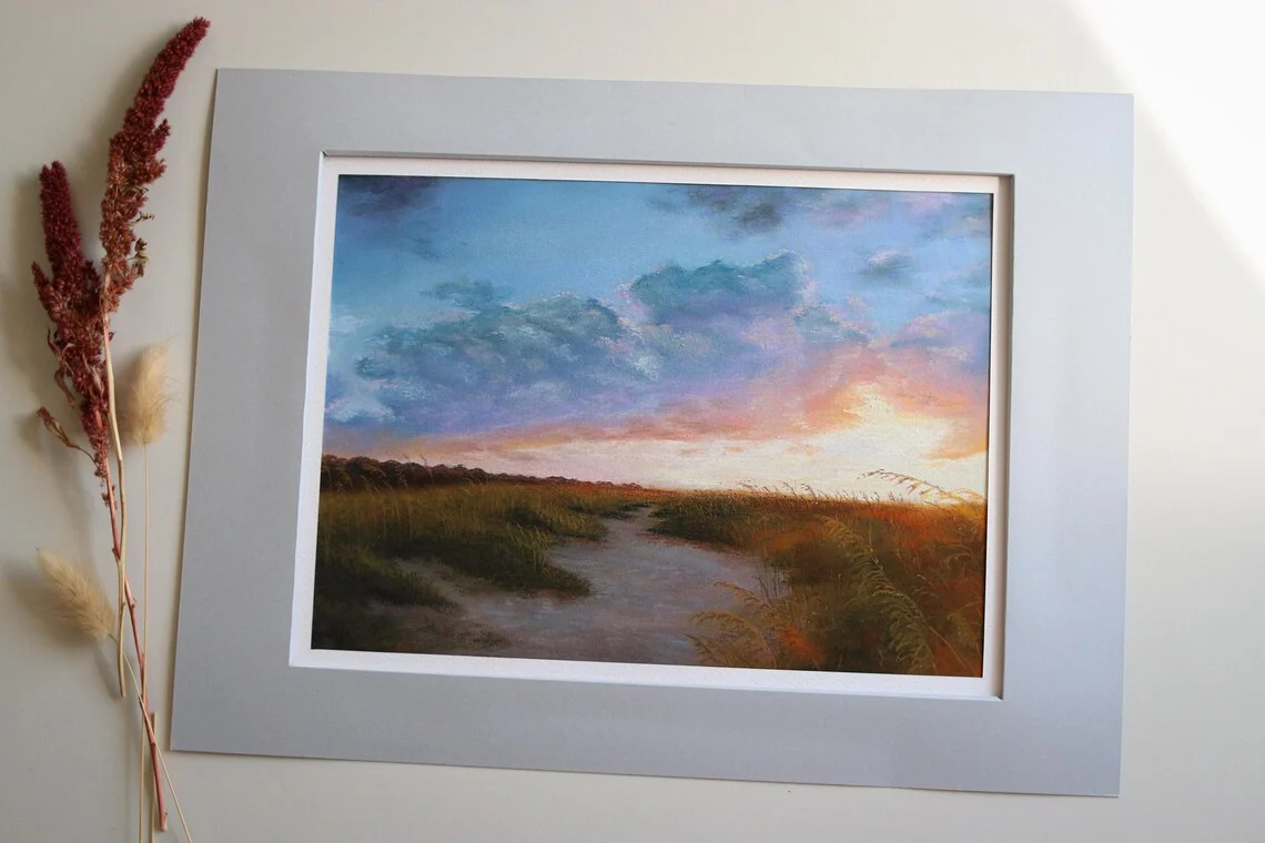 Golden Horizon – Original Pastel Landscape Painting