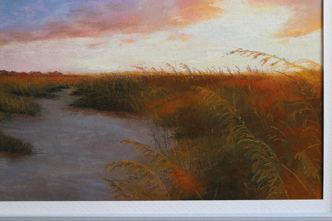 Golden Horizon – Original Pastel Landscape Painting