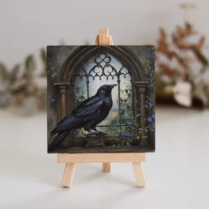 Gothic Raven Acrylic Painting