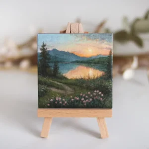 Mountain Glow – Miniature Landscape Painting