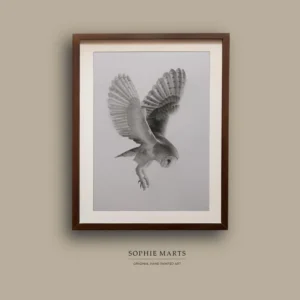 Silent Flight – Original Owl Drawing in Graphite Pencil