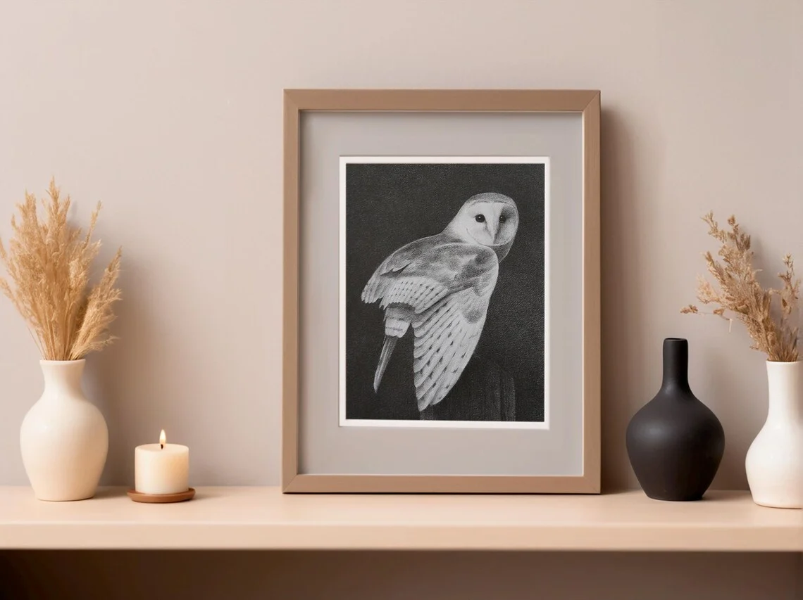 Barn Owl Drawing – Graphite Pencil Art