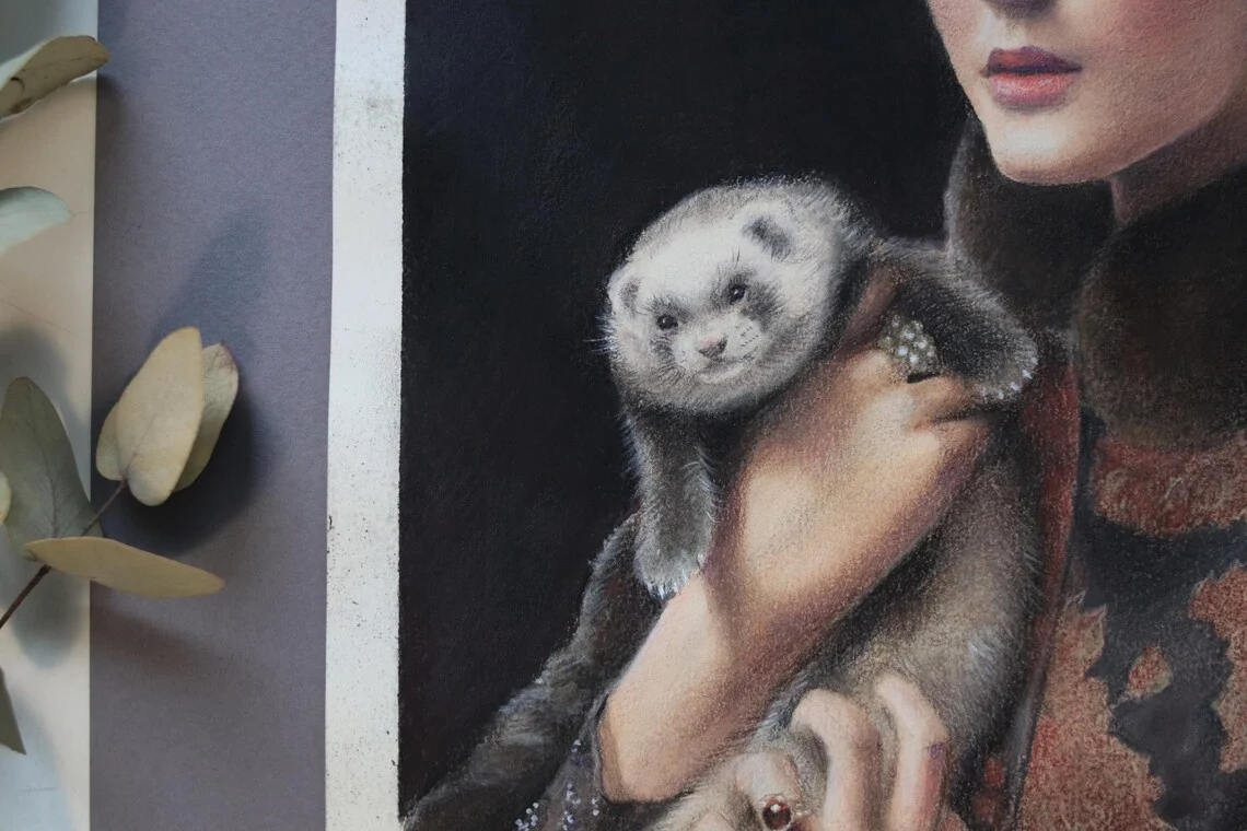 Noble Lady with Ferret Portrait