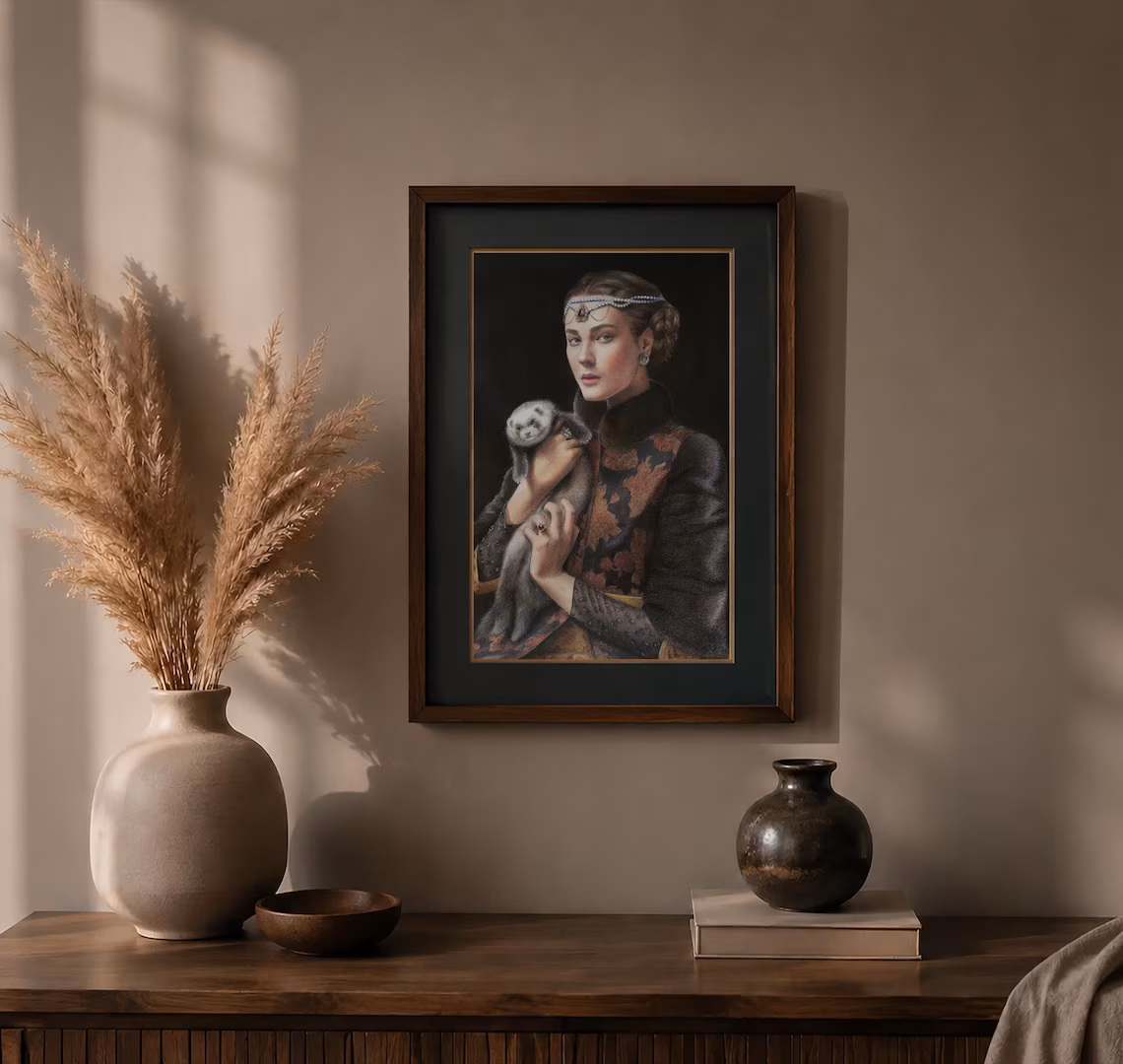 Noble Lady with Ferret Portrait