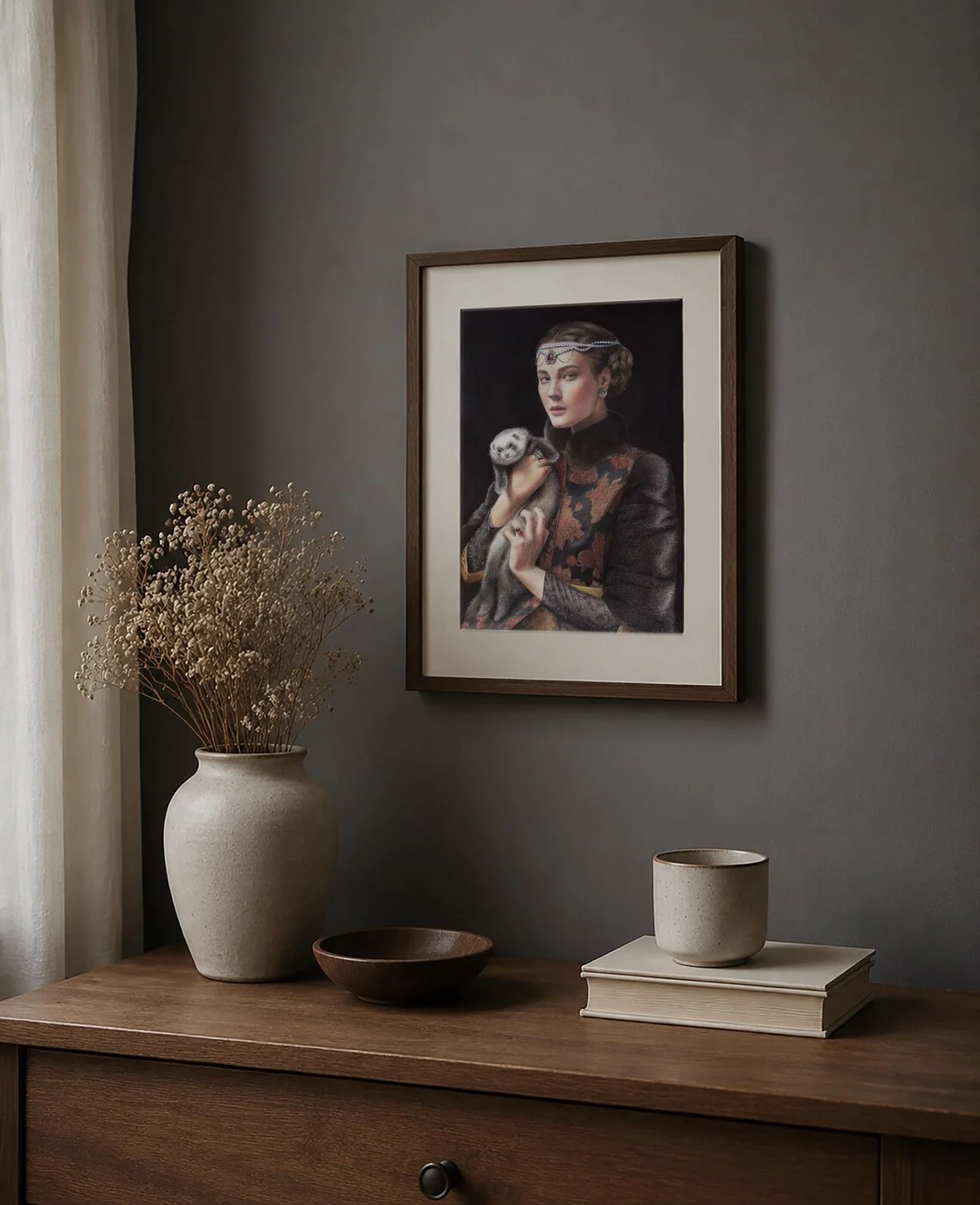 Noble Lady with Ferret Portrait