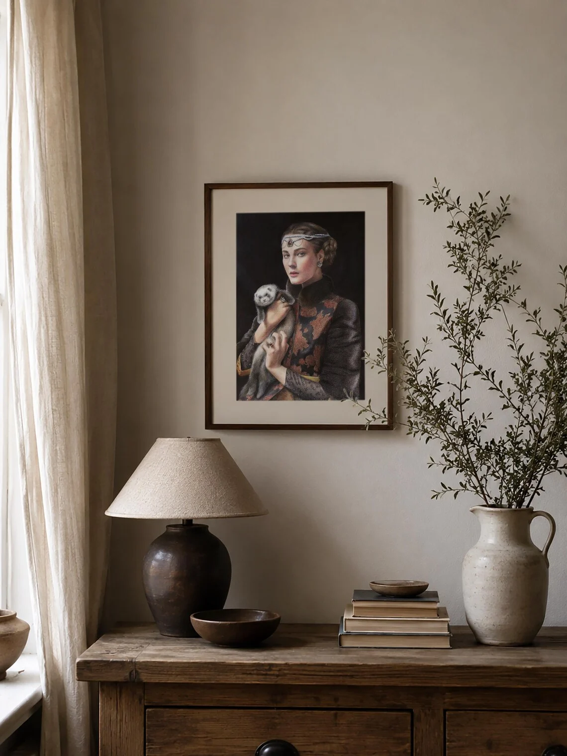 Noble Lady with Ferret Portrait