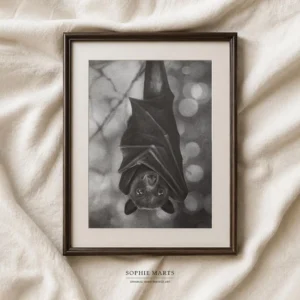 Original Bat Pencil Drawing